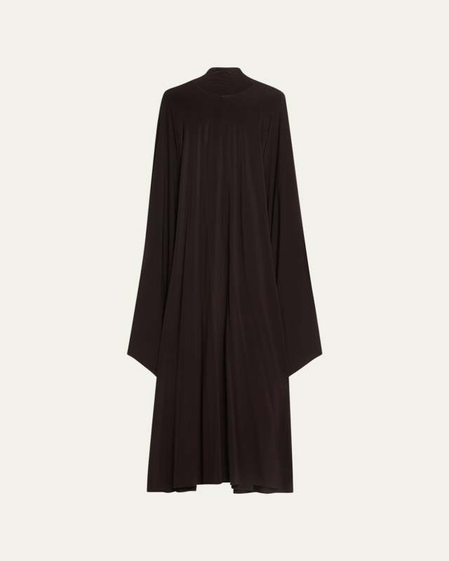 Long Flowy Asymmetric Turtleneck Dress